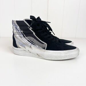 Vans Sk8-Hi Bolt Suede Canvas Chrome Flash - Black Women’s Size  7. Mens 5.5